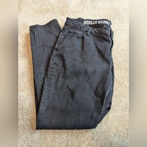 Women's EUC DKNY Jeans Mercer Skinny Jeans Black Tapered Leg Stretch Size 20W